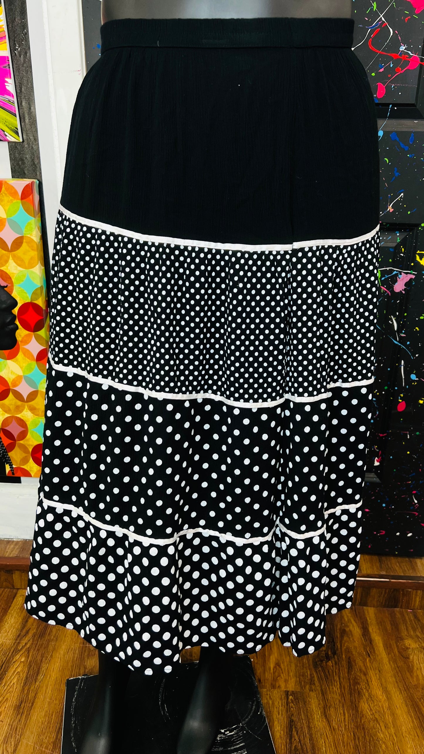 Vintage Rayon Polka Dot Skirt (20)