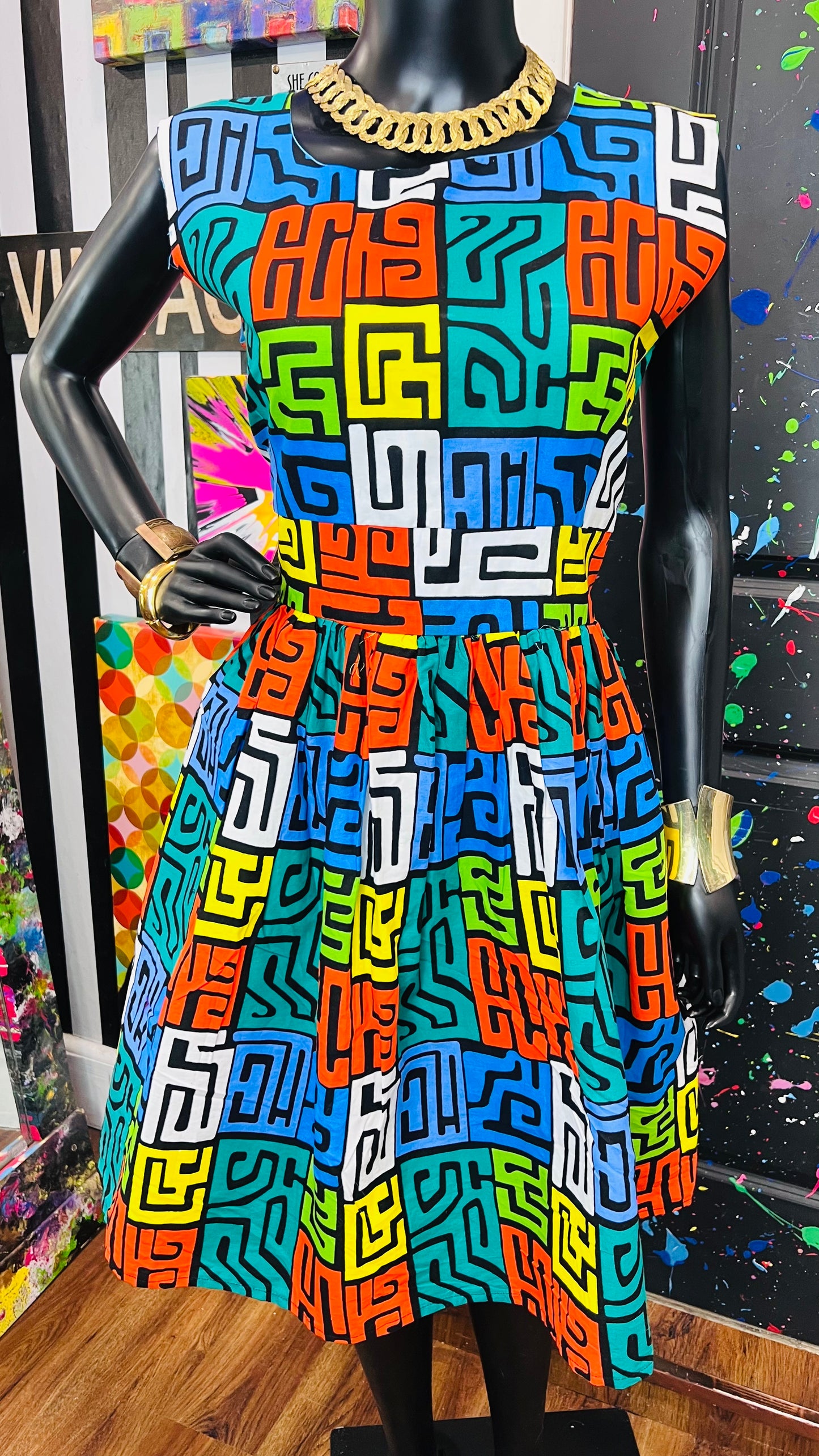 African Cotton Dress Handmade (12)