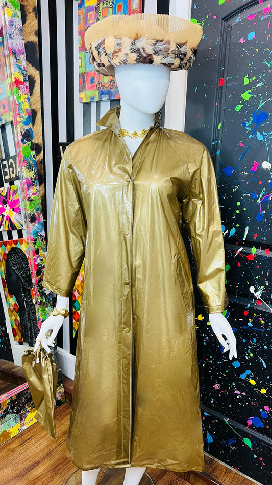 Vintage Gold RainCoat with Carrying Bag (14)