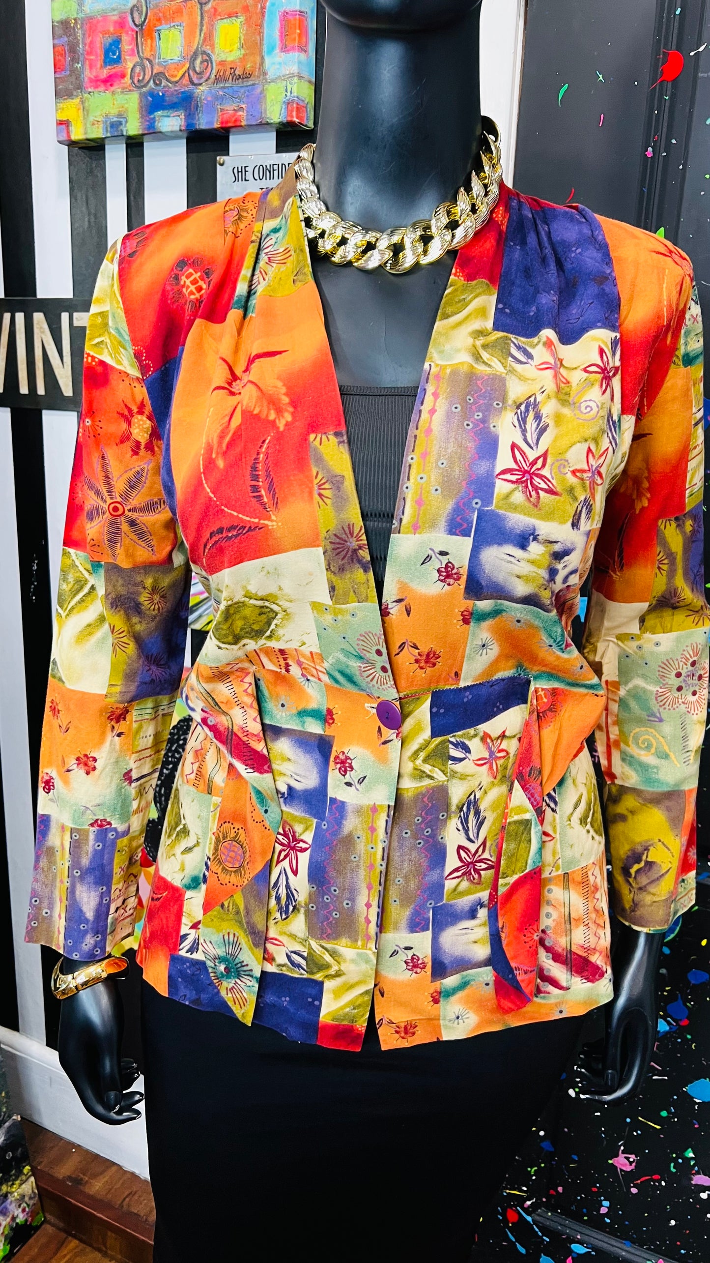 Vintage Rayon Abstact 90’s Blazer (12)