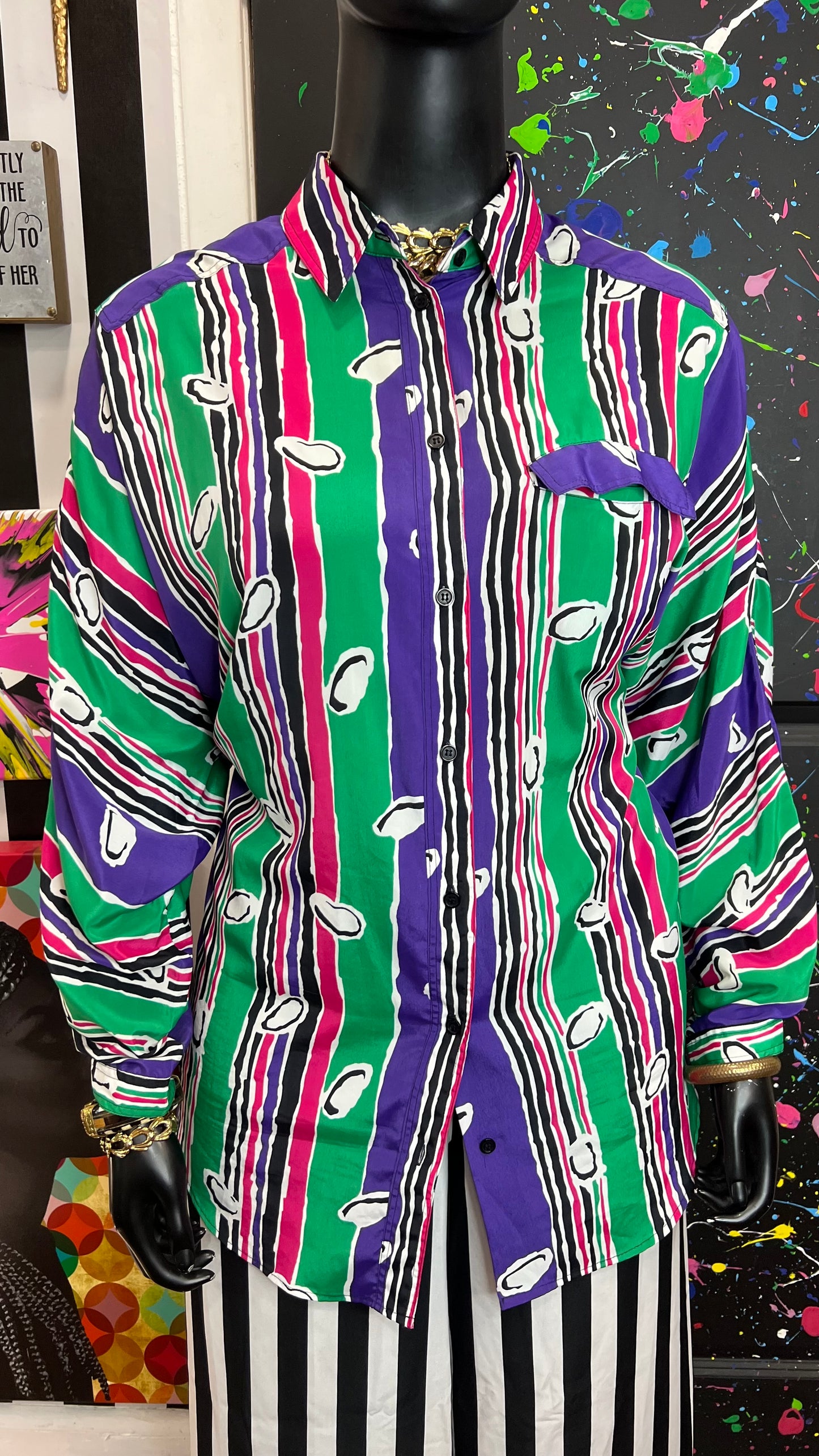 Vintage 80’s Polyester Blouse (24)