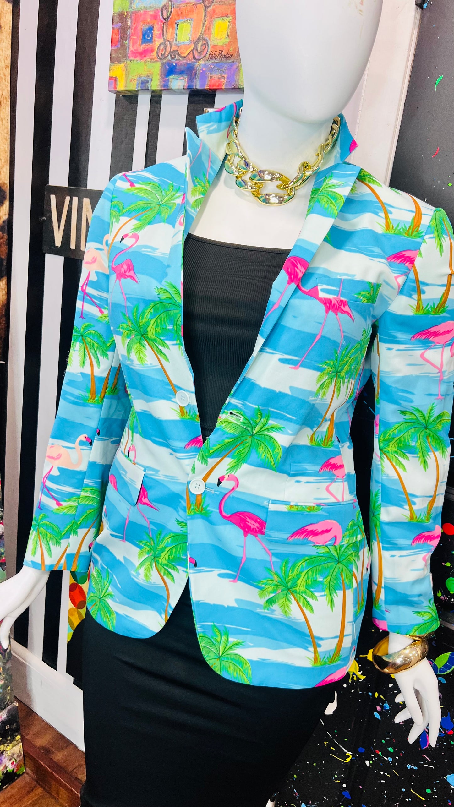 Tropical Flamingo Blazer (12)
