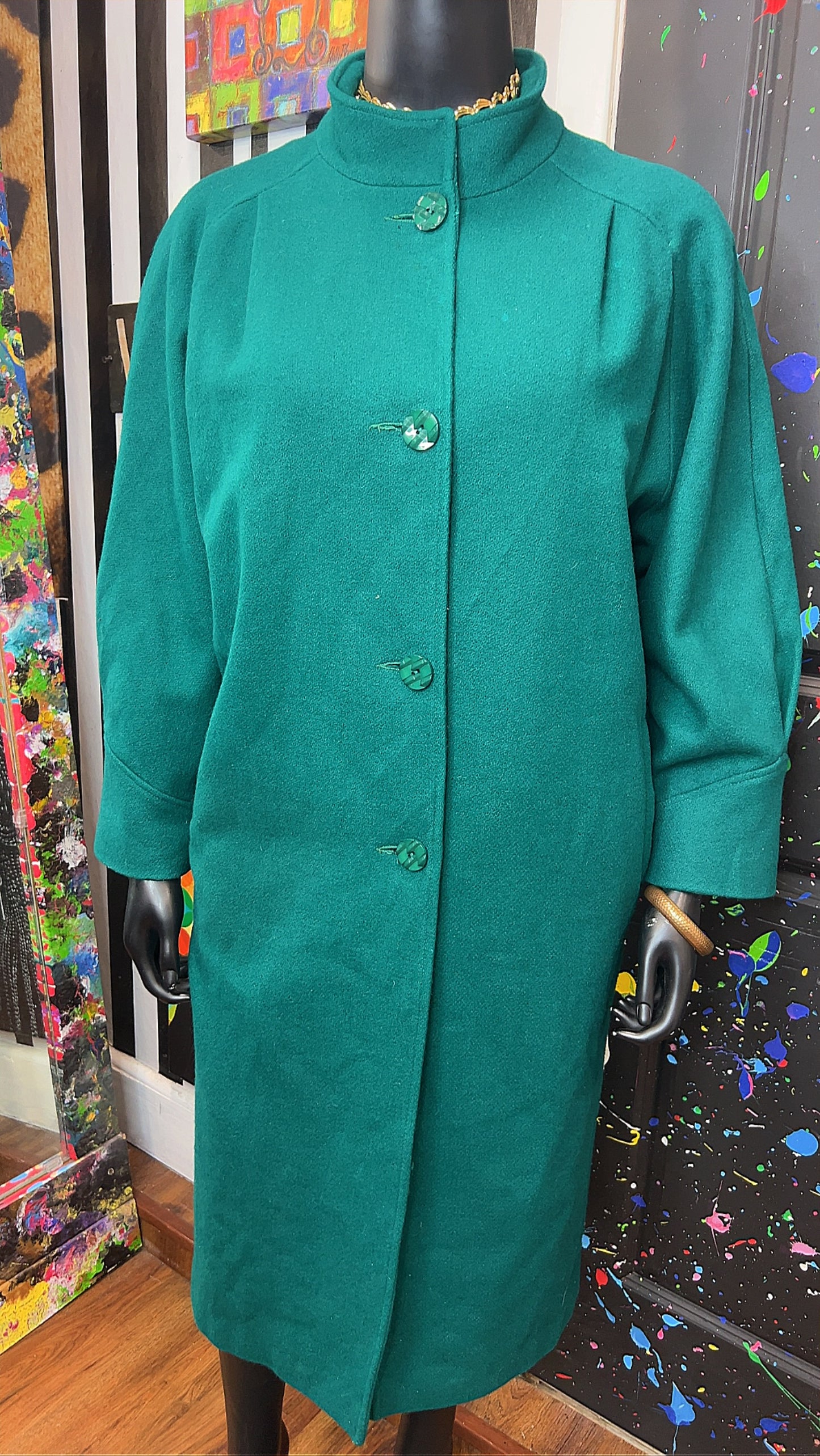 Vintage Green Wool Coat (18)