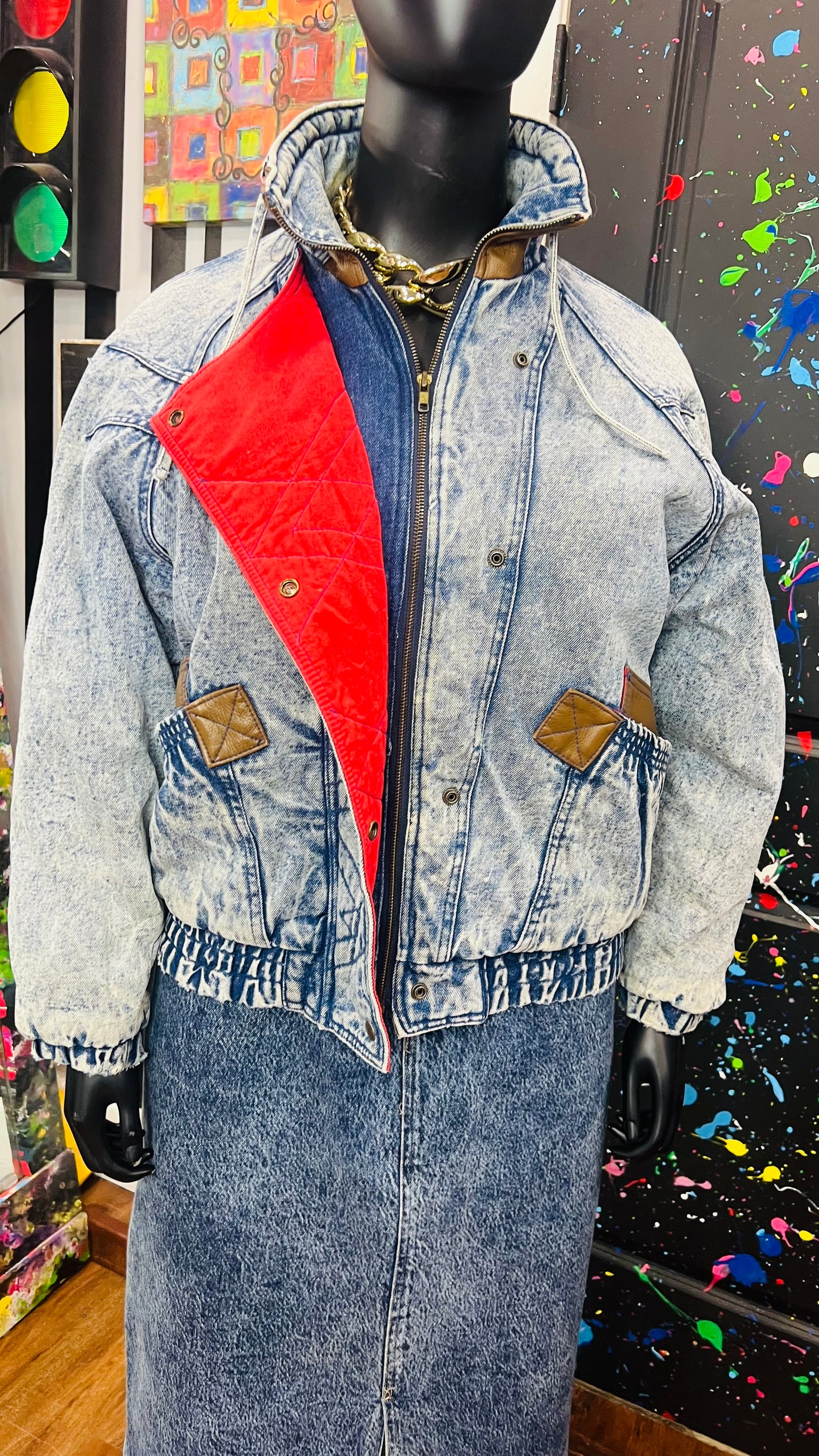 Vintage 80s/90s Acid Wash Denim Jacket (20)