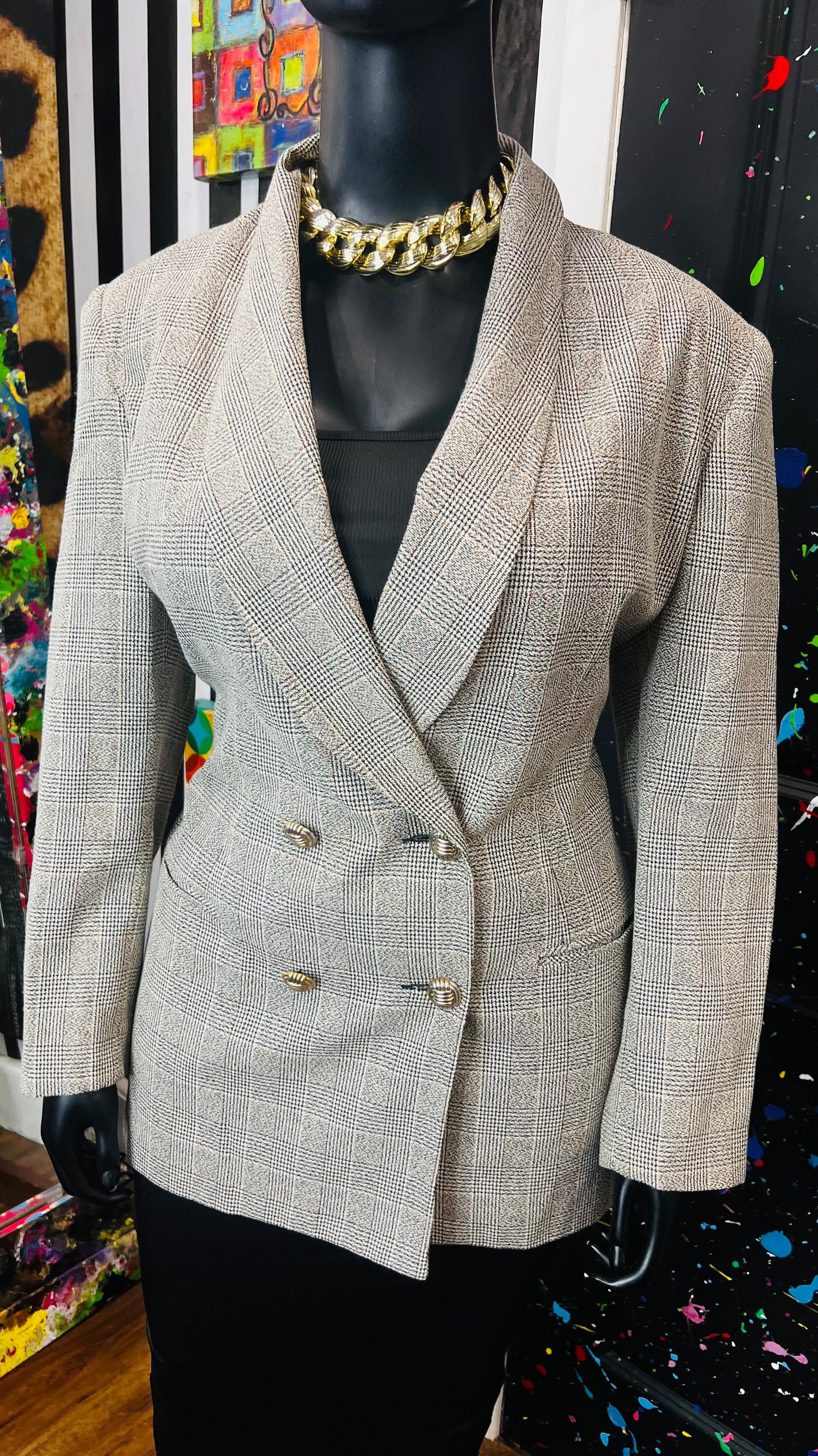 Vintage Plaid Blazer (16W)