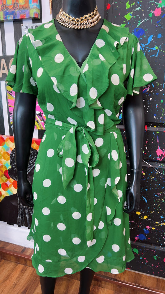 Green & White Polka Dot Dress (20)