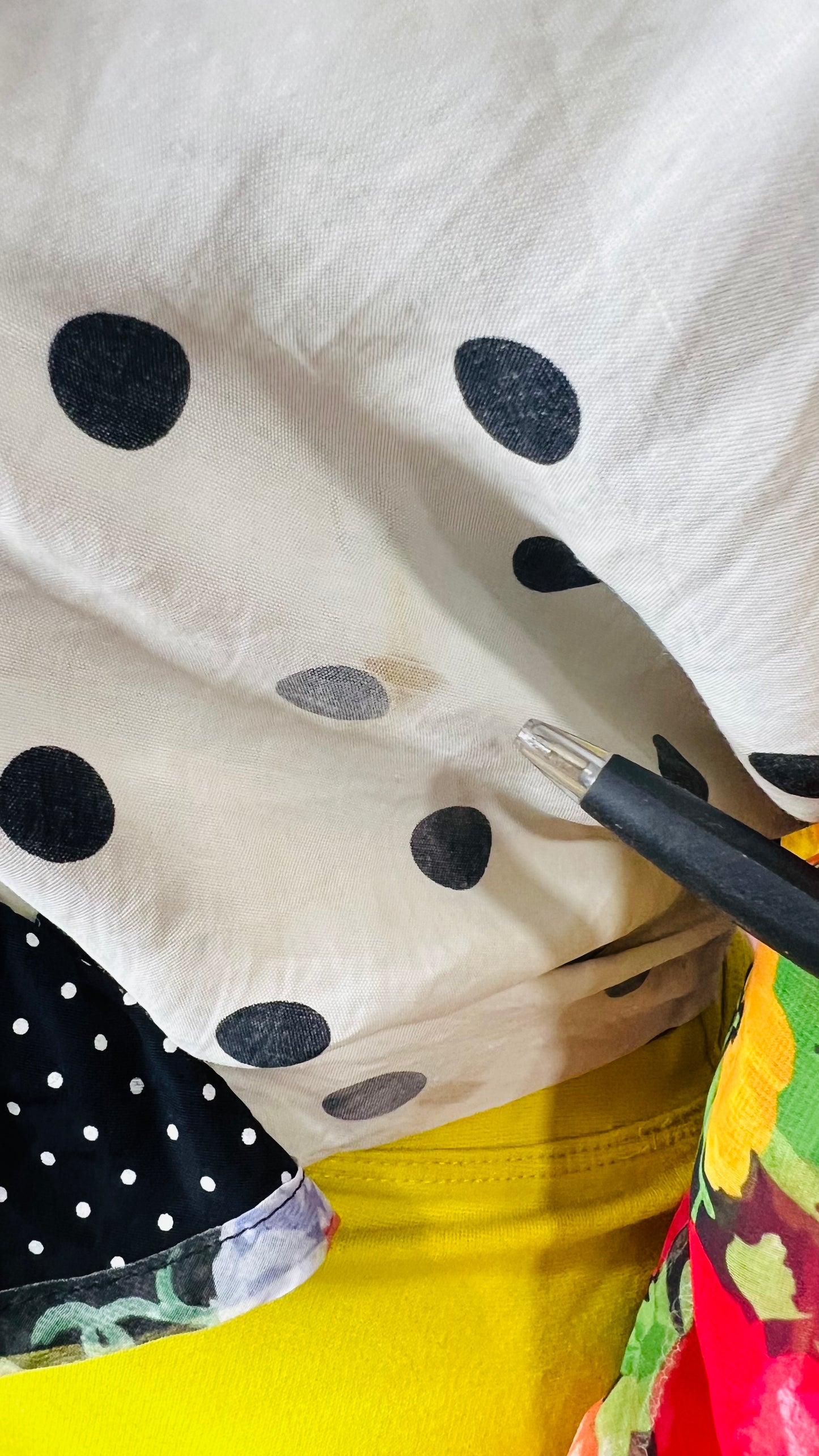 Vintage Sheer Arms Polka Dot Cropped Blouse (24)