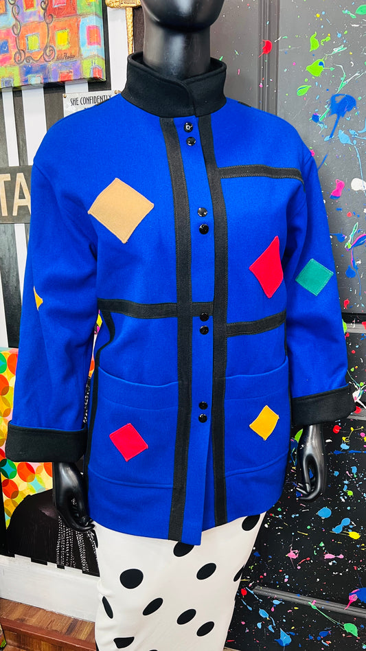 Vintage Wool Colorblock Coat (14)