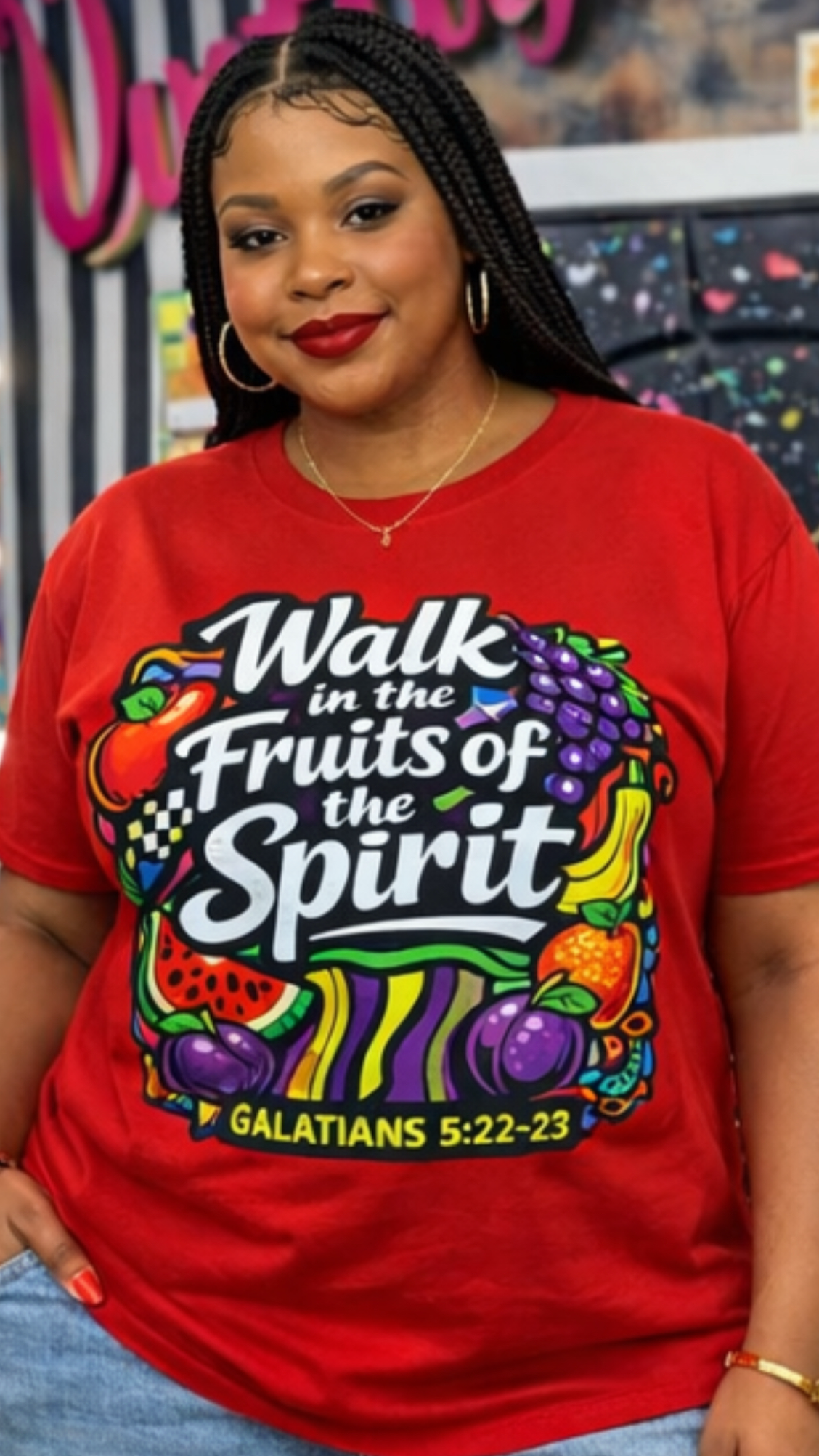 Walk in the Fruits of the Spirit Tee | Christian Streetwear Shirt | Galatians 5:22-23 (L-3X)