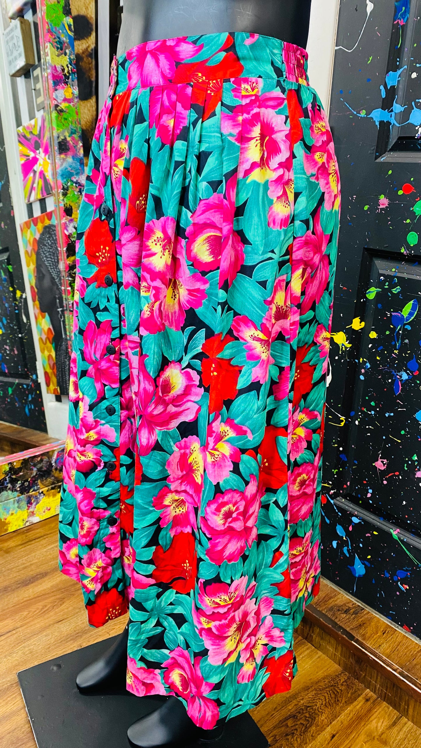 Vintage Floral Tropical Skirt (18W)