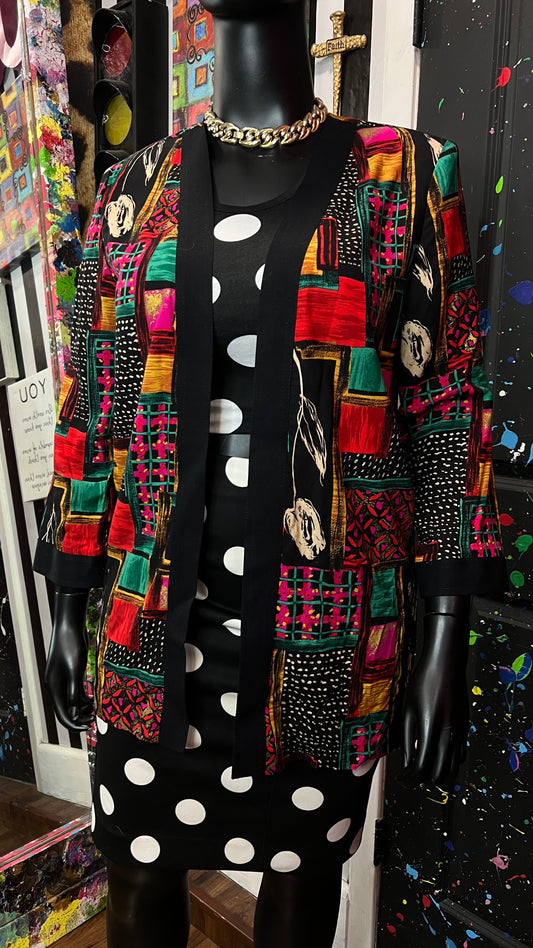 Vintage Rayon Lady Carol Abstract Duster (14)