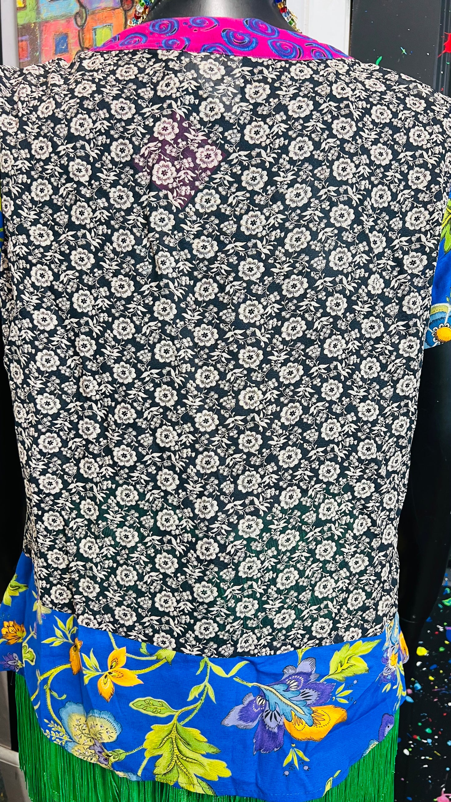 Vintage Carole Little Mix Print Blouse (14)