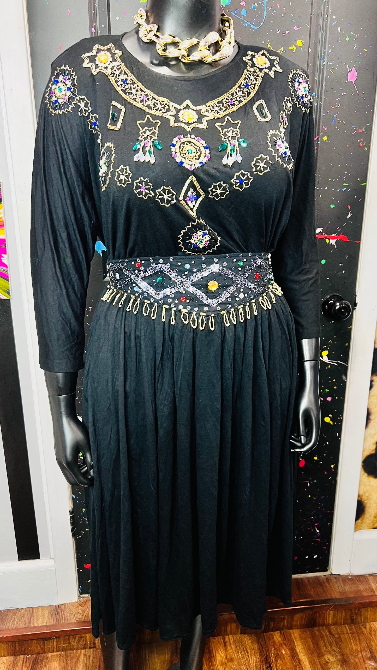 Vintage Cotton & Sequin Skirt Set (18)