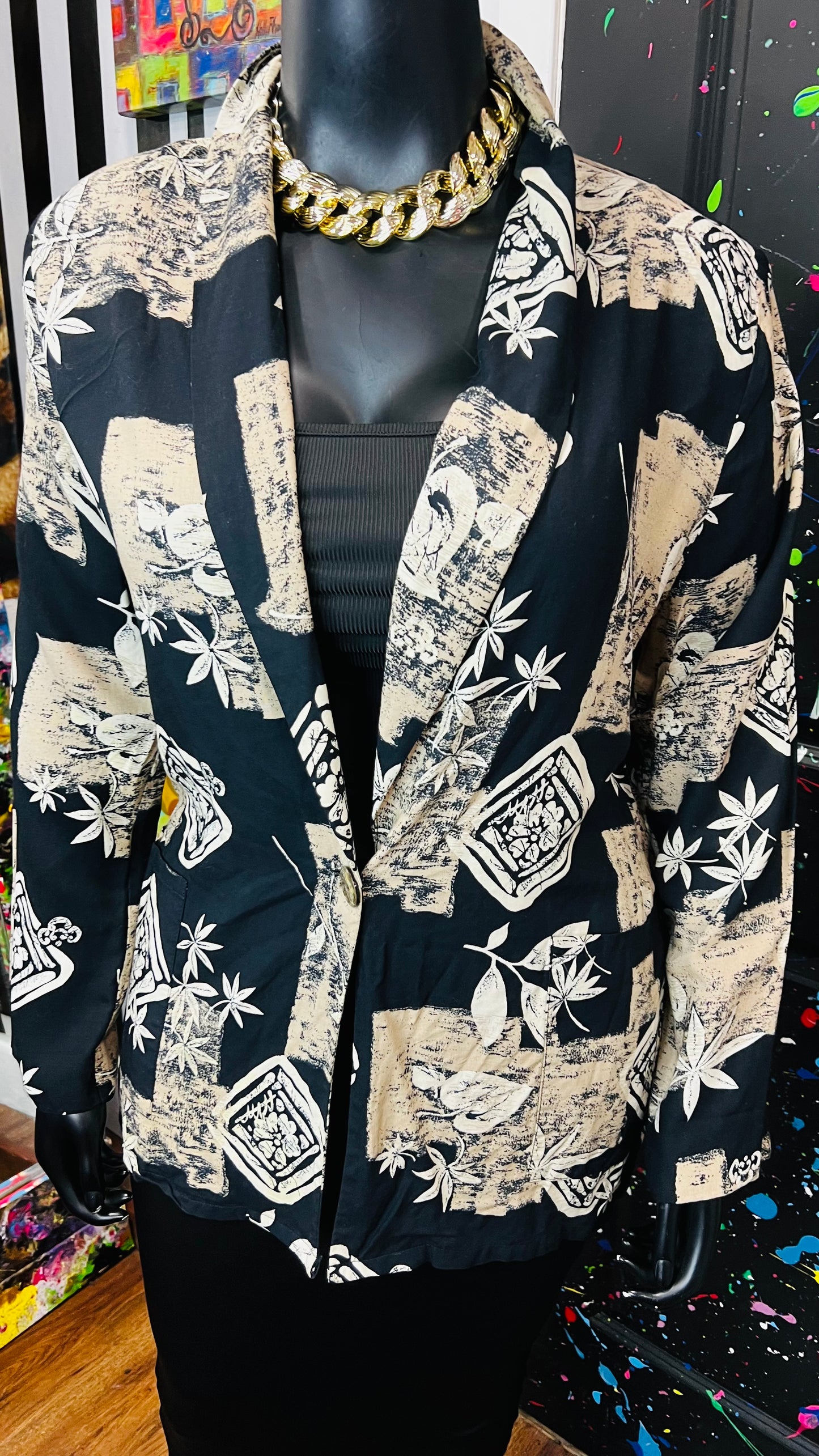 Vintage Rayon Abstract Blazer (14)