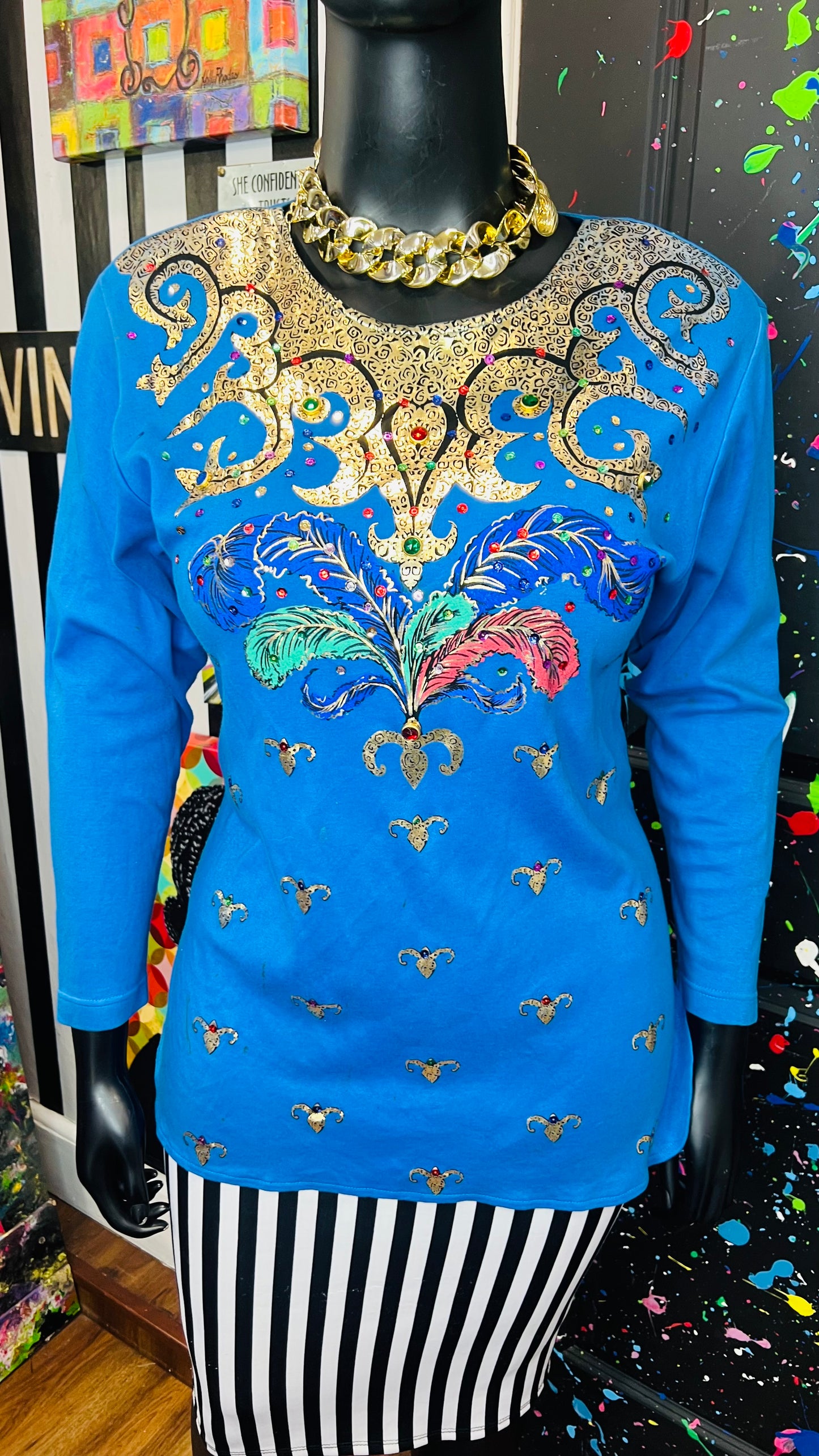 Vintage Jewel Long Sleeve Blouse (14)