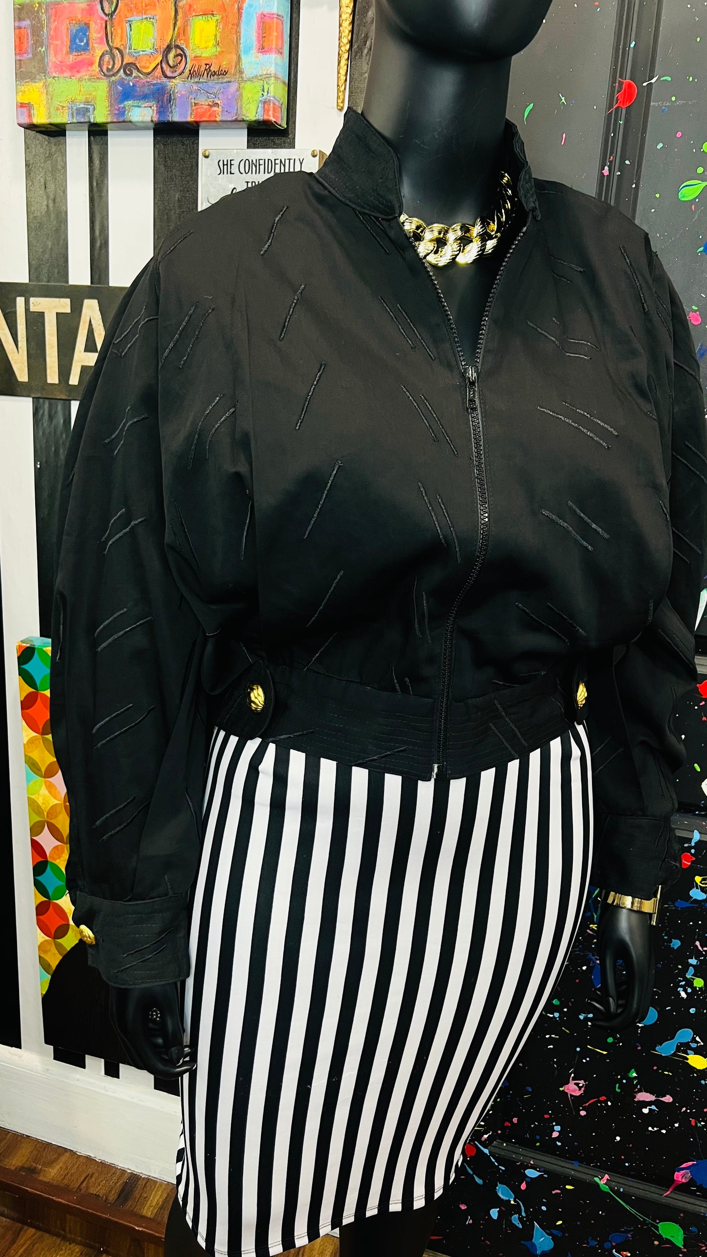 Vintage Gene Ewing Cropped Batwing Jacket (14)