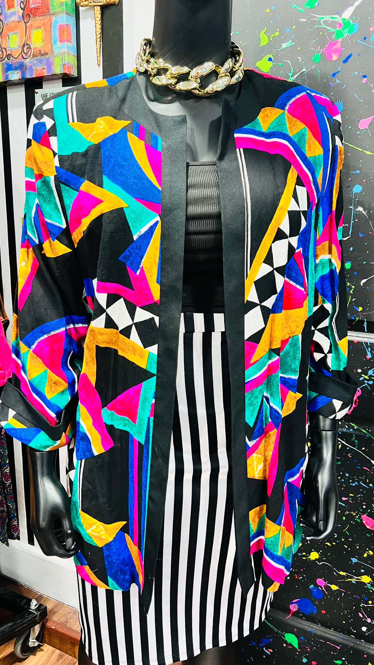 Vintage Rayon Abstract Duster (18/20) *KC