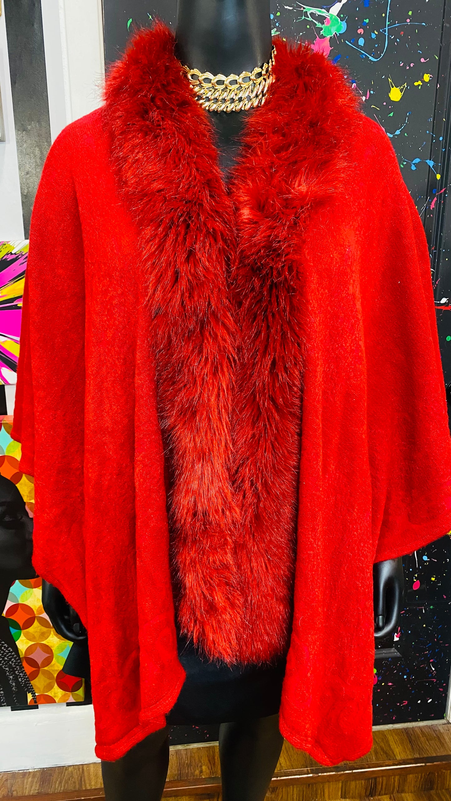 Vintage Faux Fur Shaw (ONE SIZE)