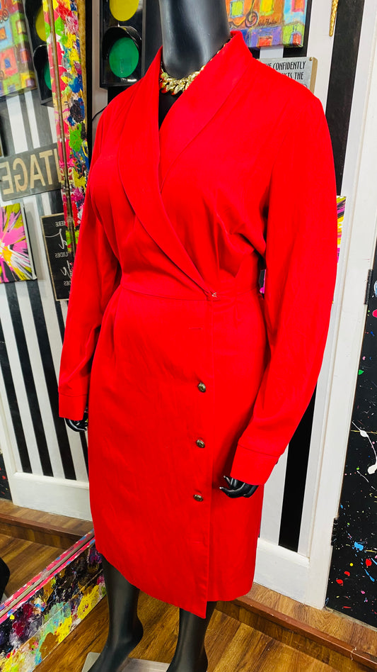 Vintage Red Blazer Dress (18T)