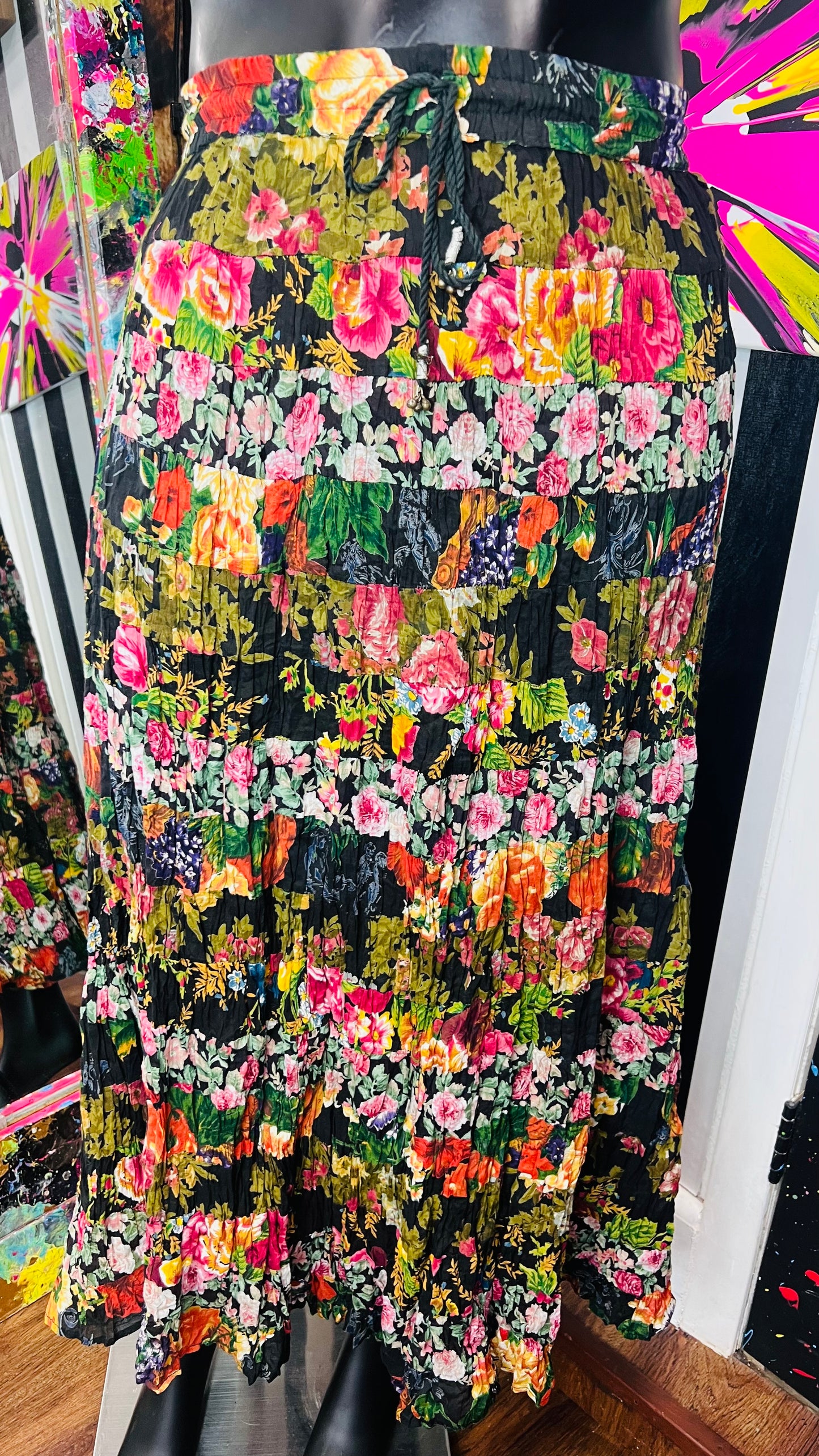 Vintage Floral Patchwork Skirt (16)