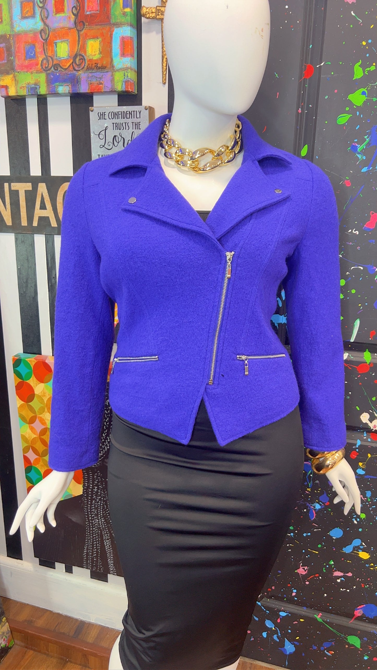 Vintage Cropped Purple Blazer (14)