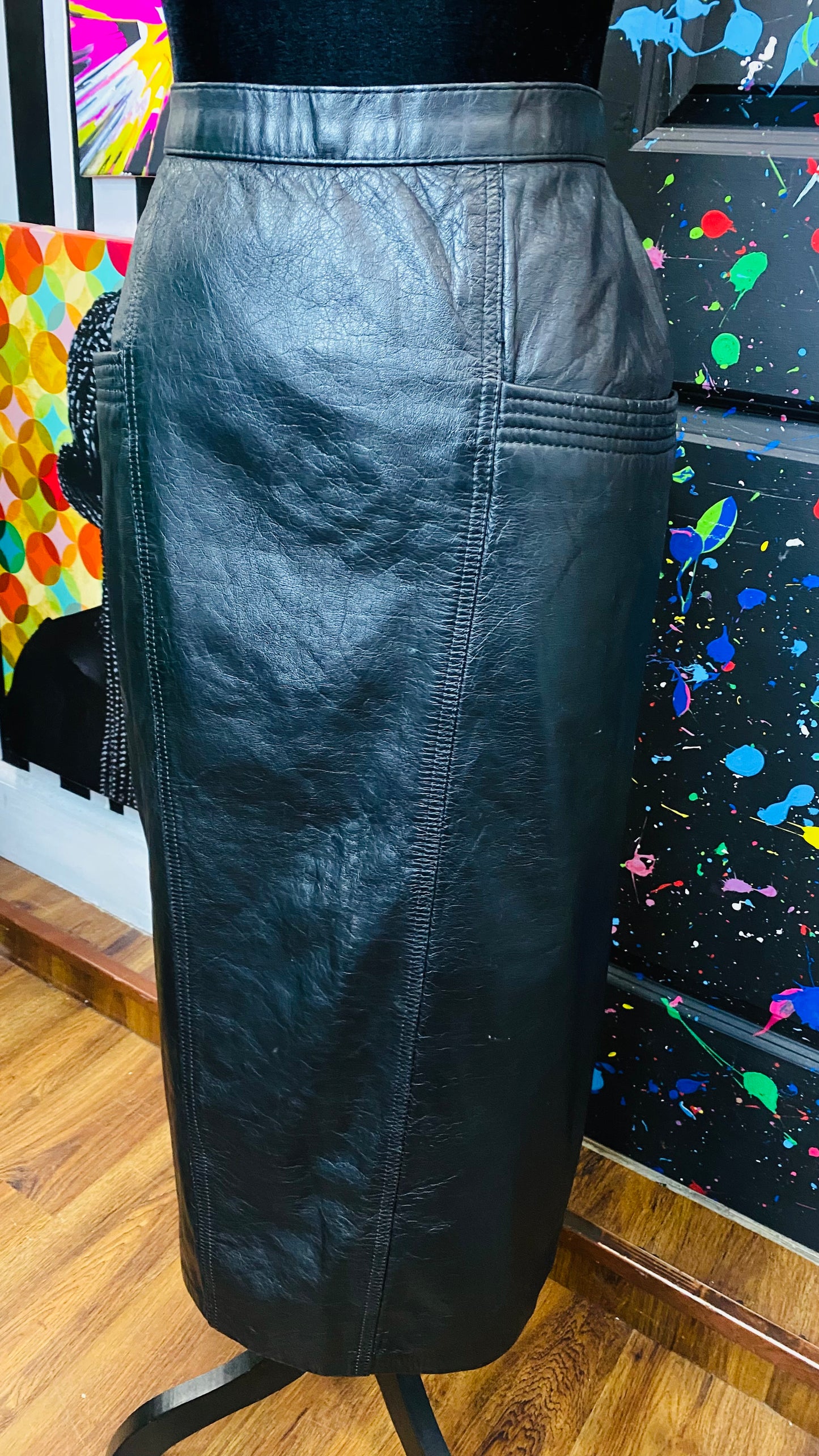 Vintage Genuine Leather Skirt (12)