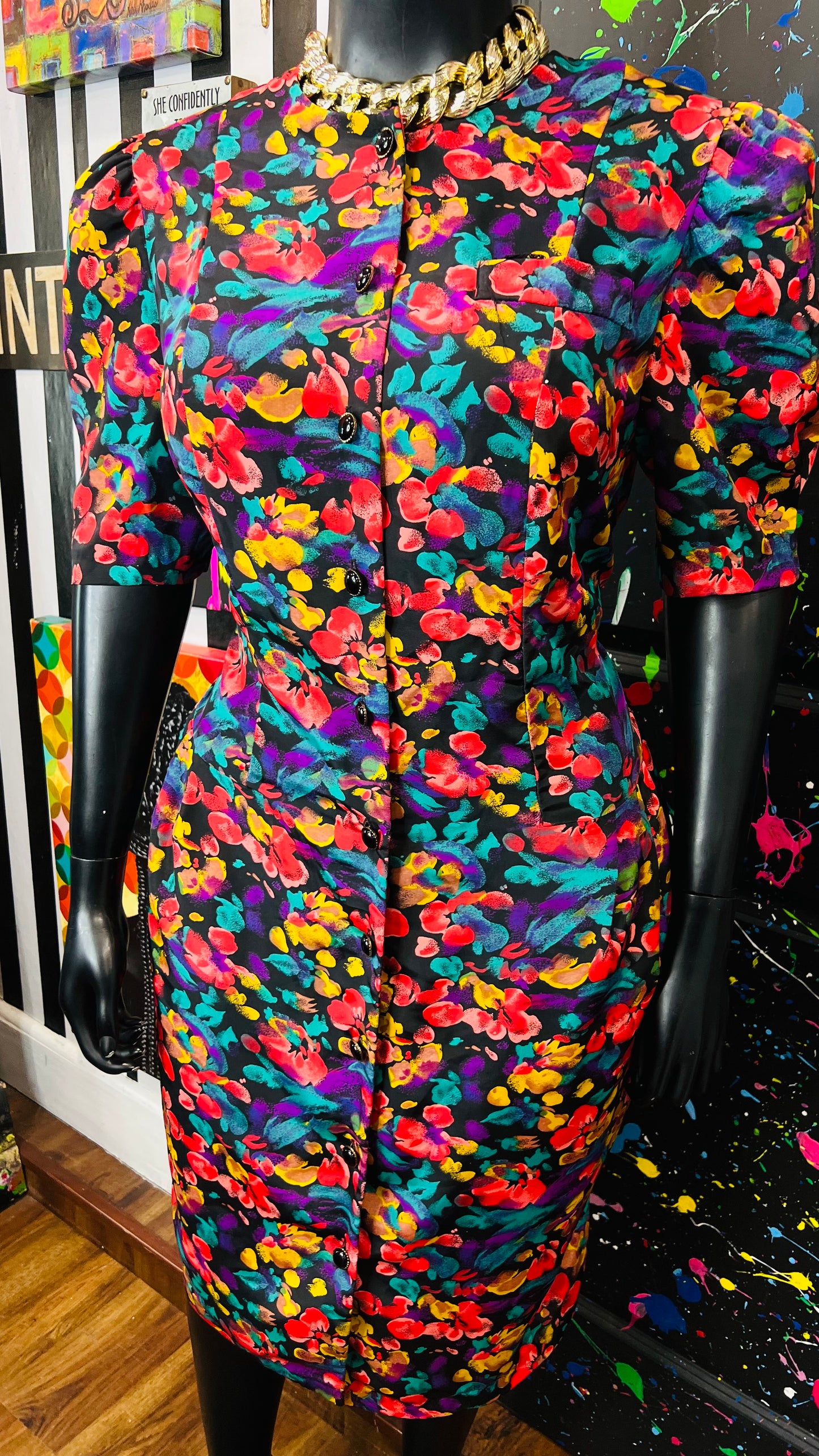 Vintage Floral Dress (18W)