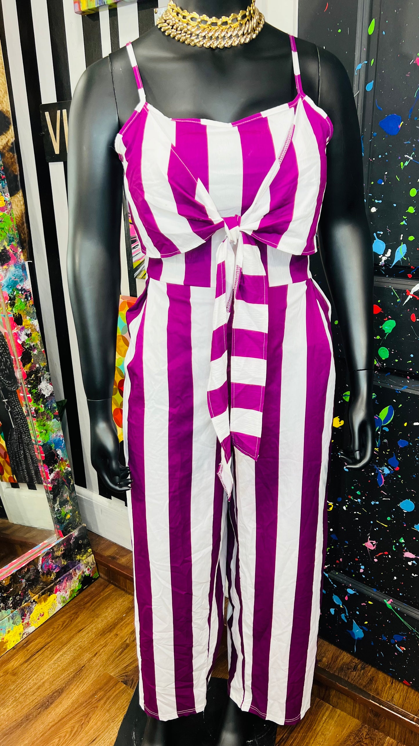 Purple & White Striped Jumpsuit (16)