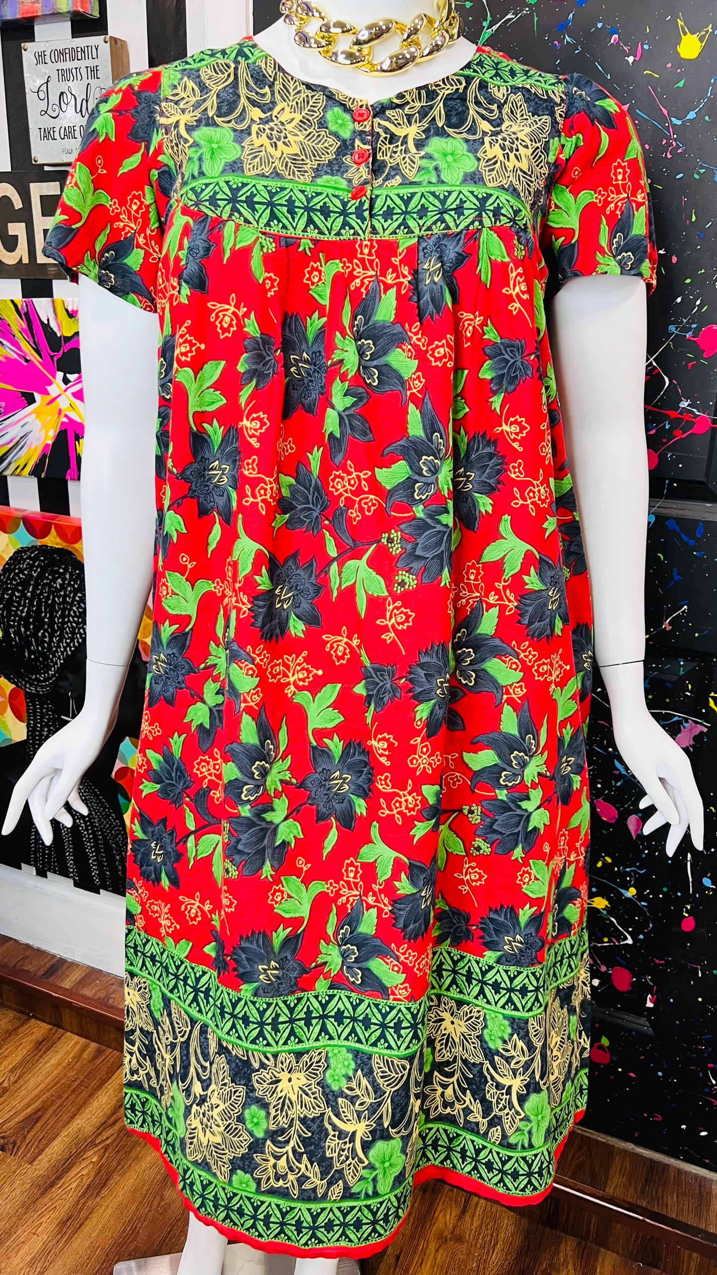 Vintage Floral House Dress (14)
