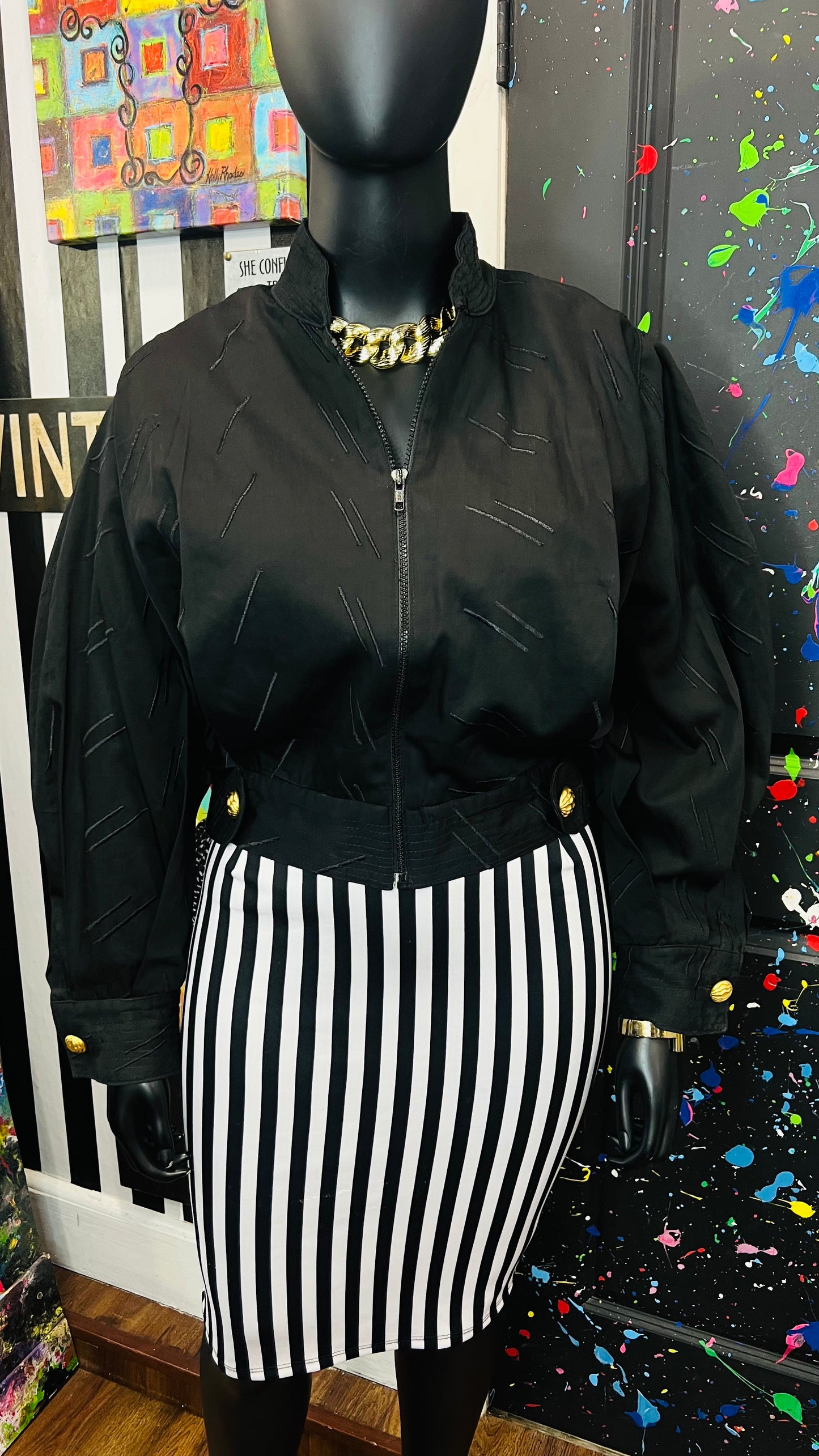 Vintage Gene Ewing Cropped Batwing Jacket (14)