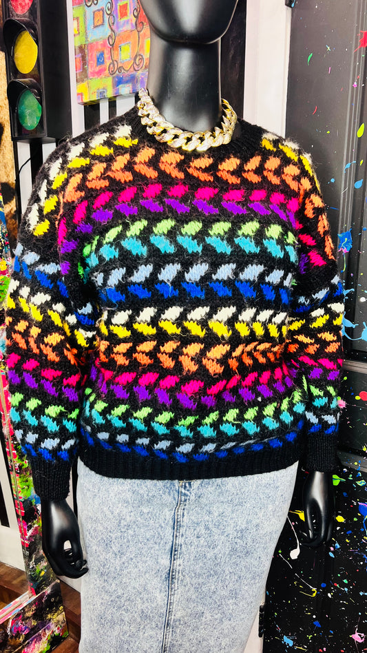 Vintage Chunky Rainbow Knit Sweater (18/20)