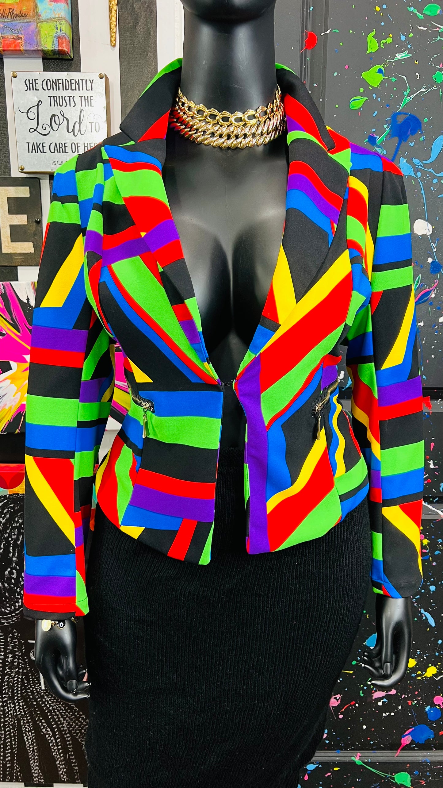 Colorful Cropped Blazer (16/18)