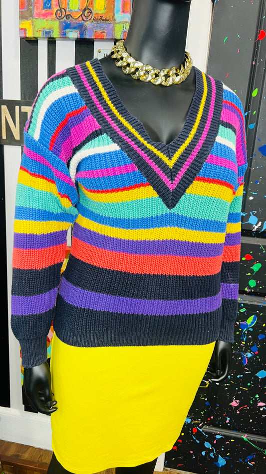 Vintage Striped Colorful Sweater (14/16)
