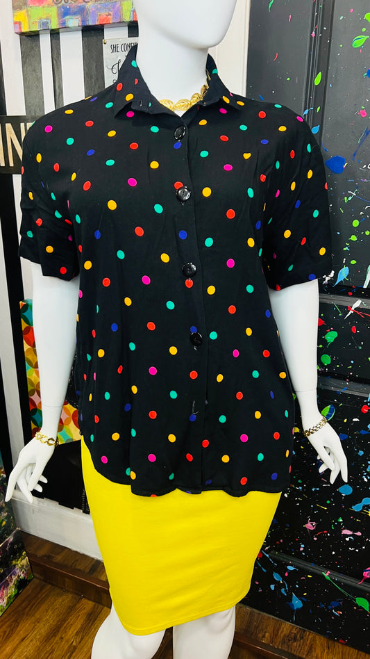 Vintage Polka Dot Blouse (22W)