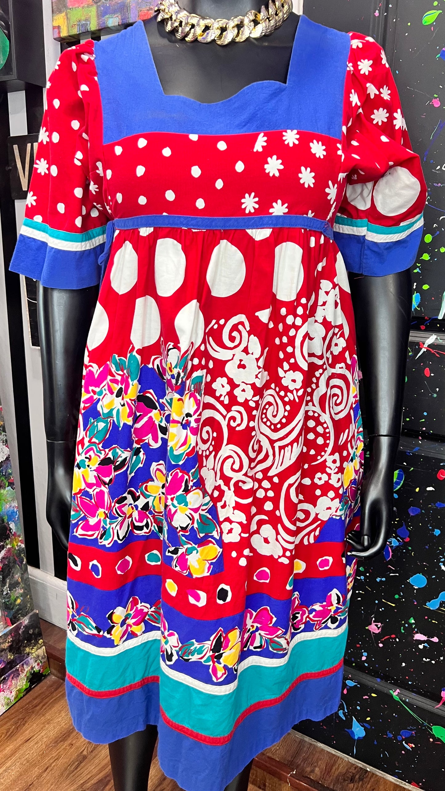 Vintage Color Block Dress (14)