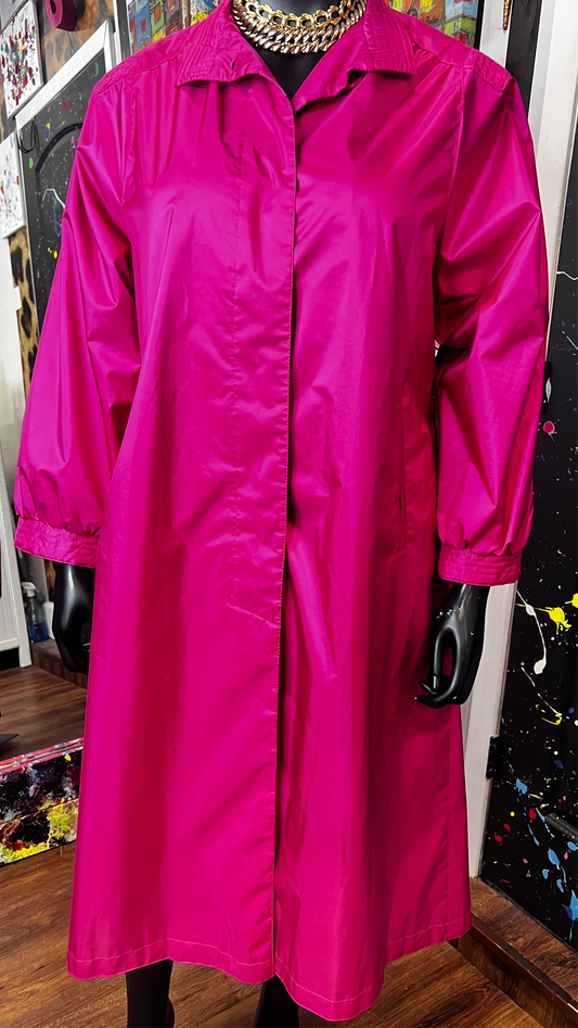 Vintage Fushia Pink Trench Coat (12/14)