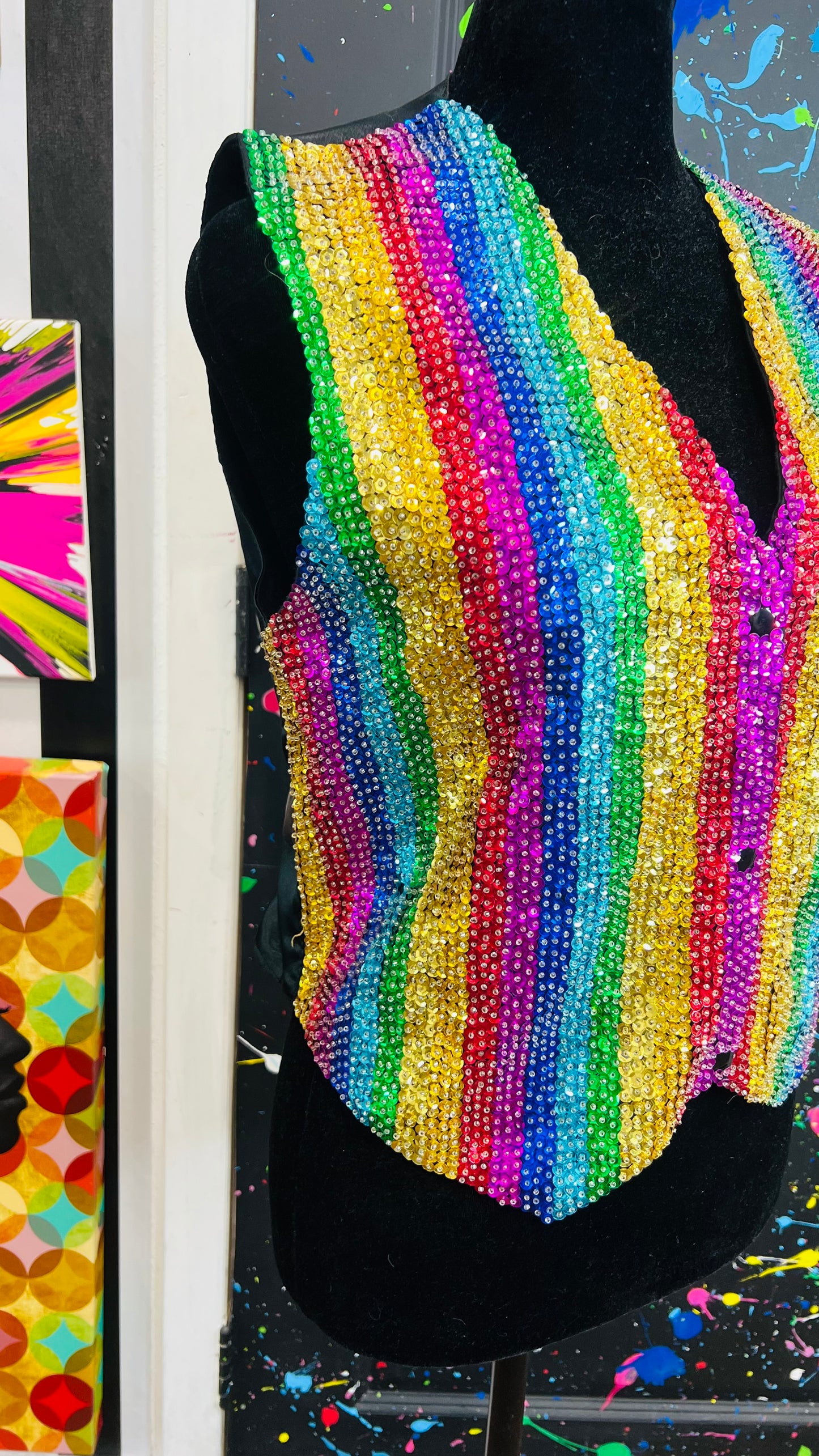 Vintage Rainbow Sequin Vest (12)