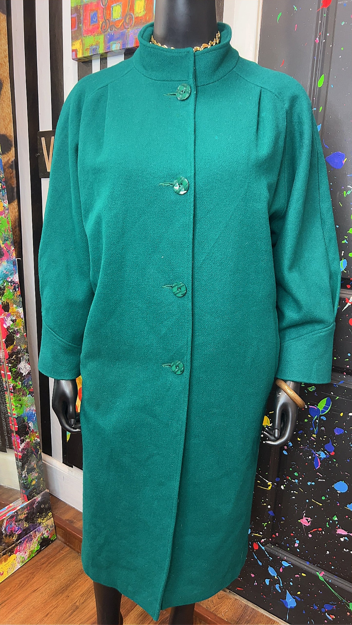 Vintage Green Wool Coat (18)