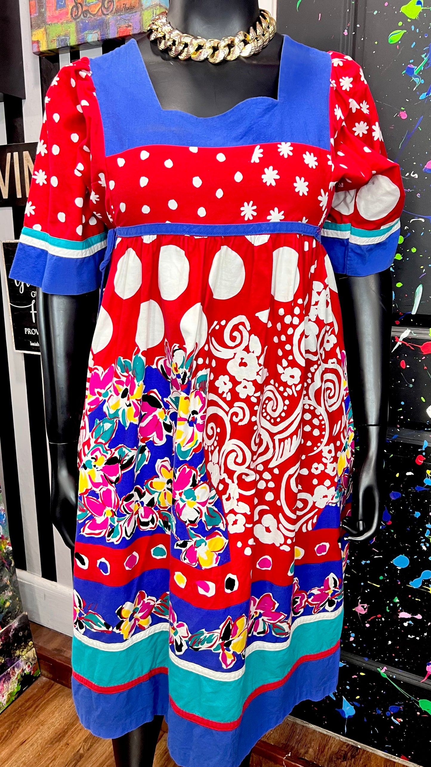 Vintage Color Block Dress (14)