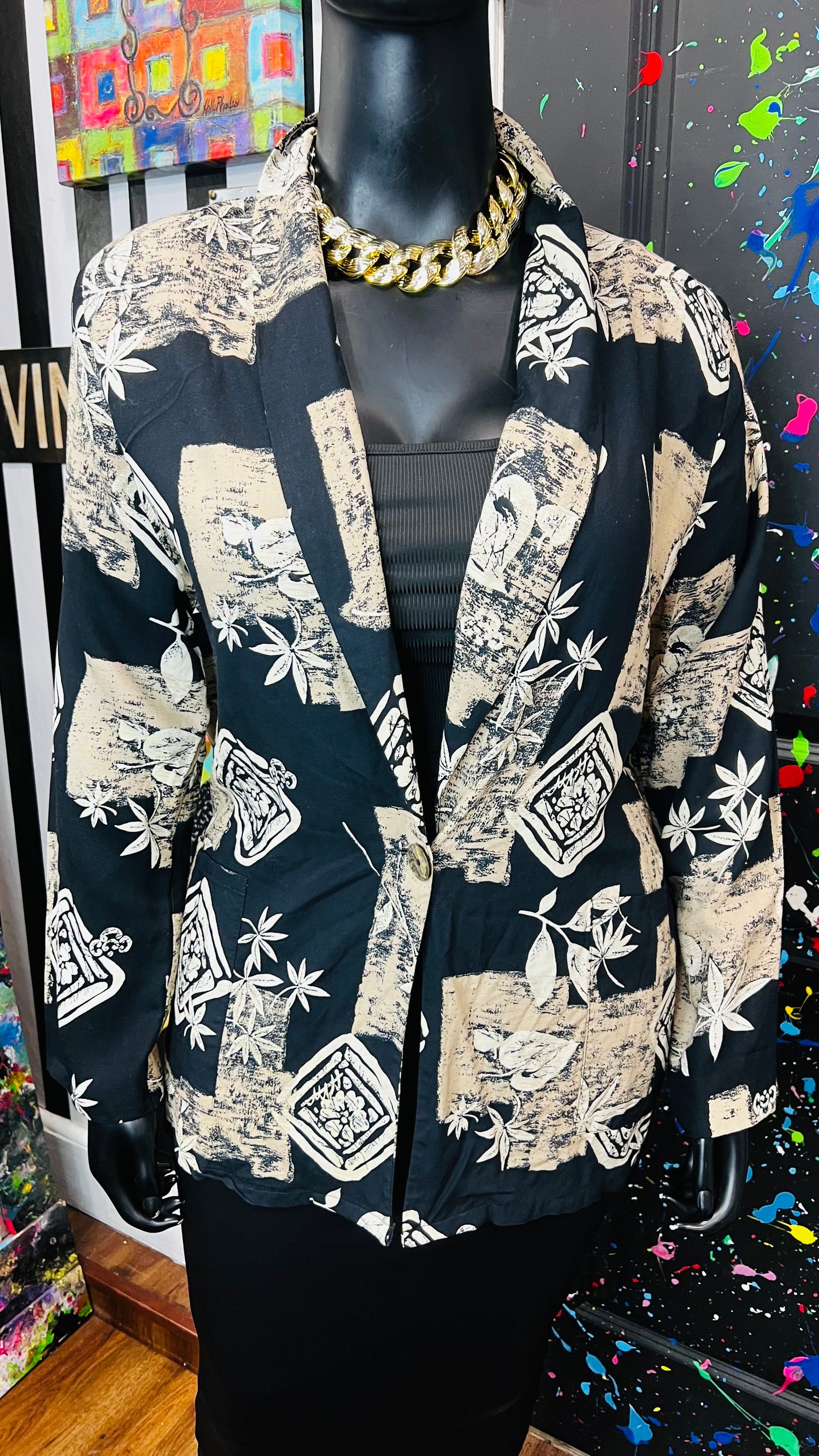 Vintage Rayon Abstract Blazer (14)