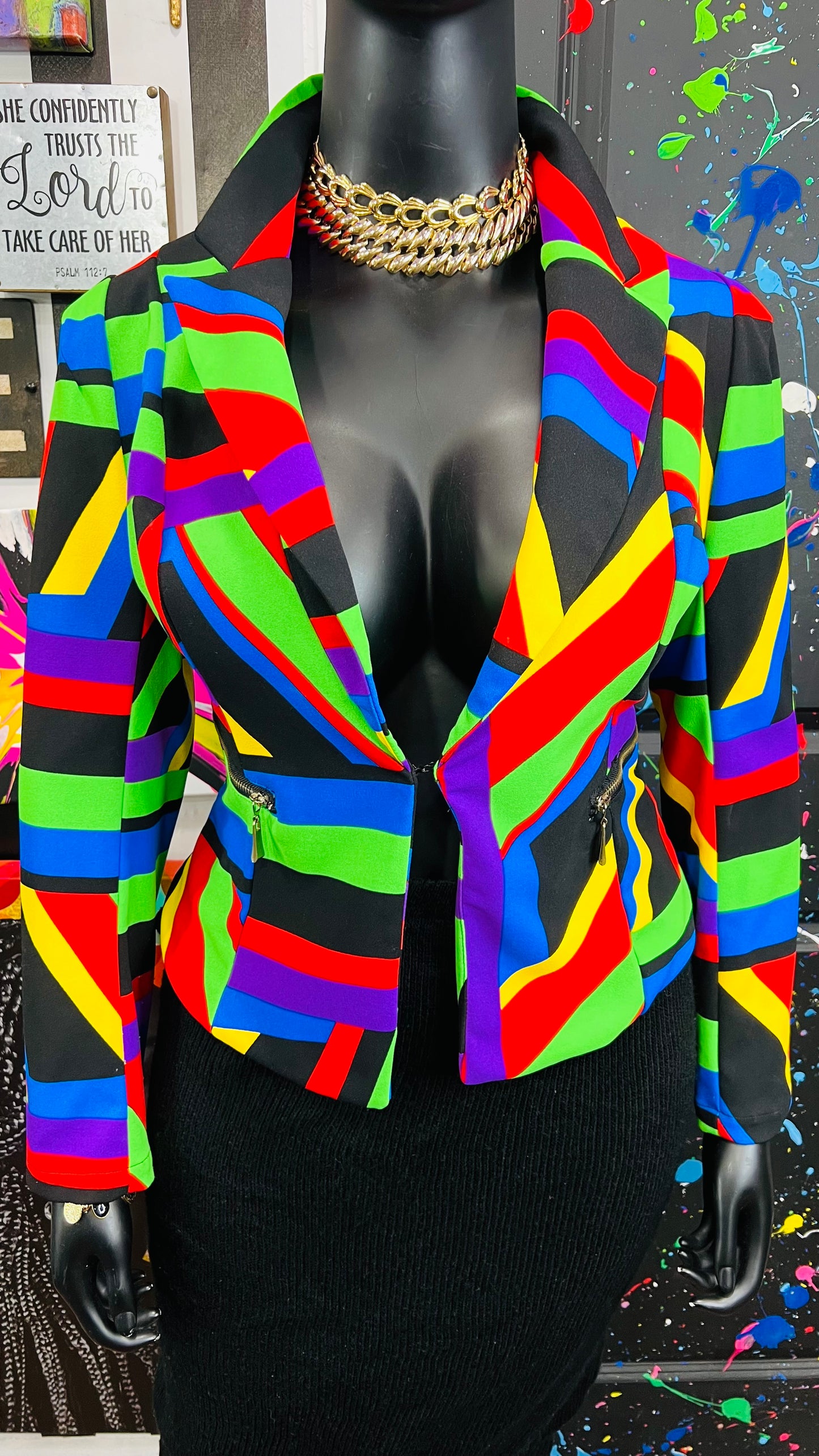 Colorful Cropped Blazer (16/18)