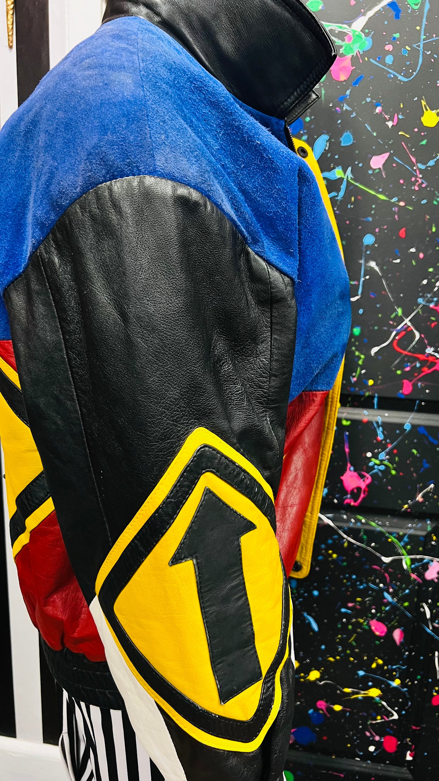 Vintage Genuine Leather & Suede Road Sign Jacket (22) *KC