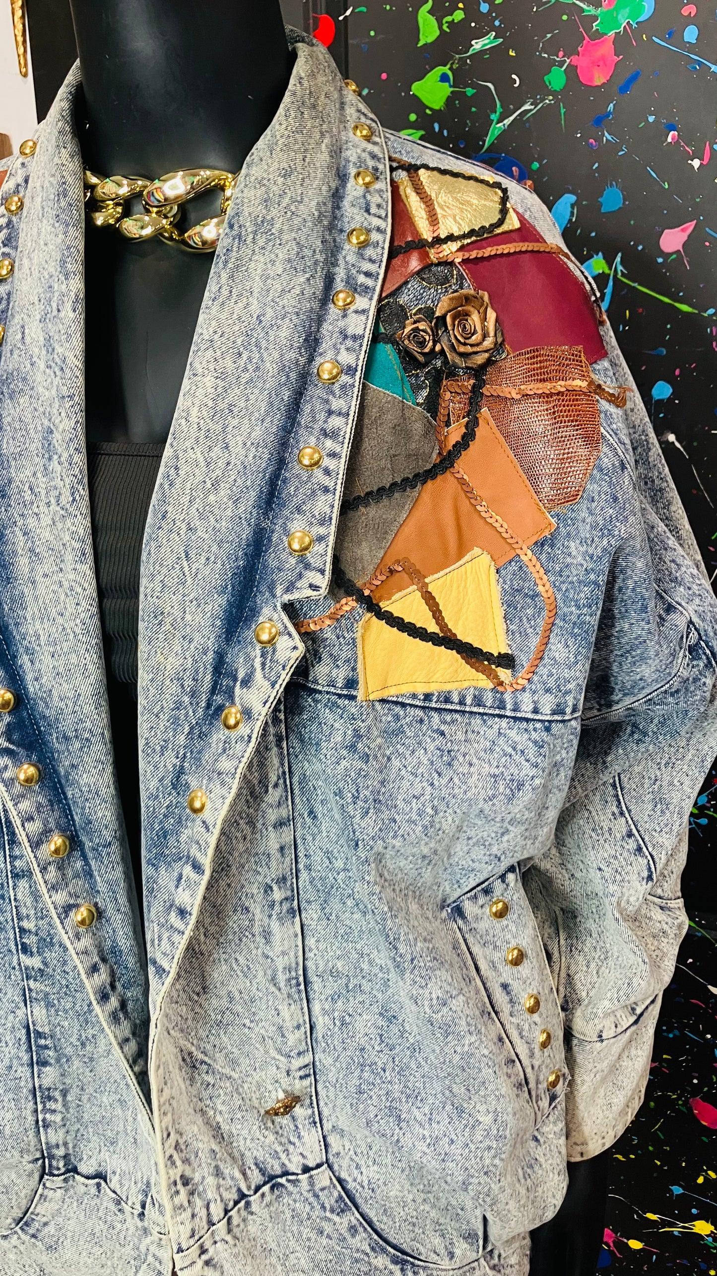 Vintage Studded Denim Coat (20)