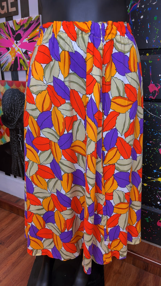 Vintage Floral Purple & Orange Skirt (20)