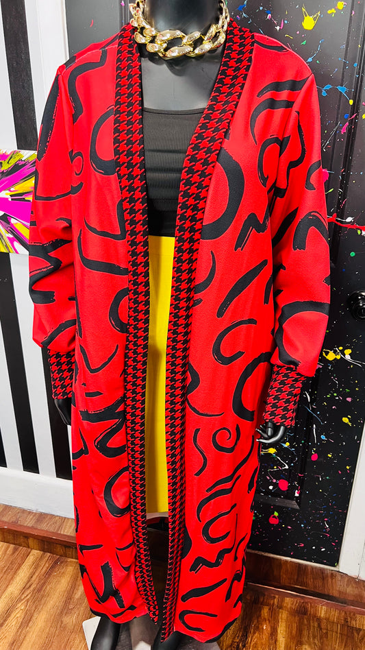 Red & Black Duster - Thicker Material (OS)