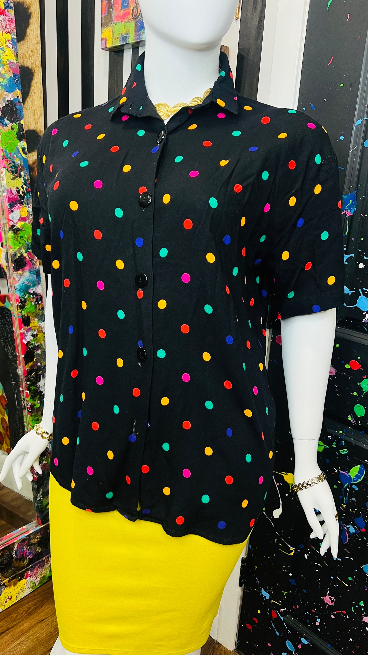 Vintage Polka Dot Blouse (22W)