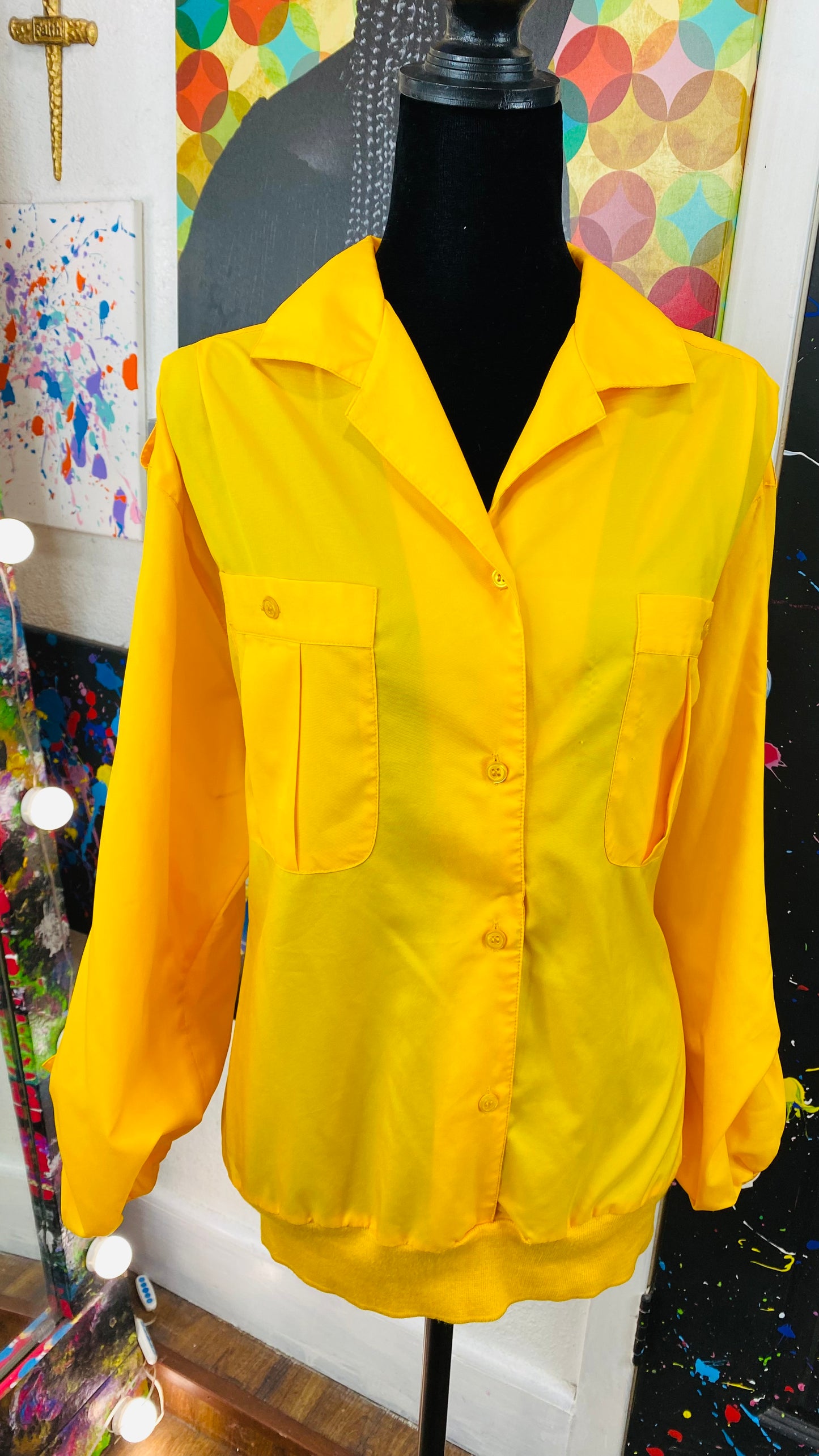 Vintage Yellow Long Sleeve Blouse