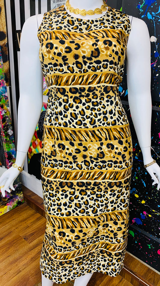 Vintage Animal Print Sleeveless Dress (16)