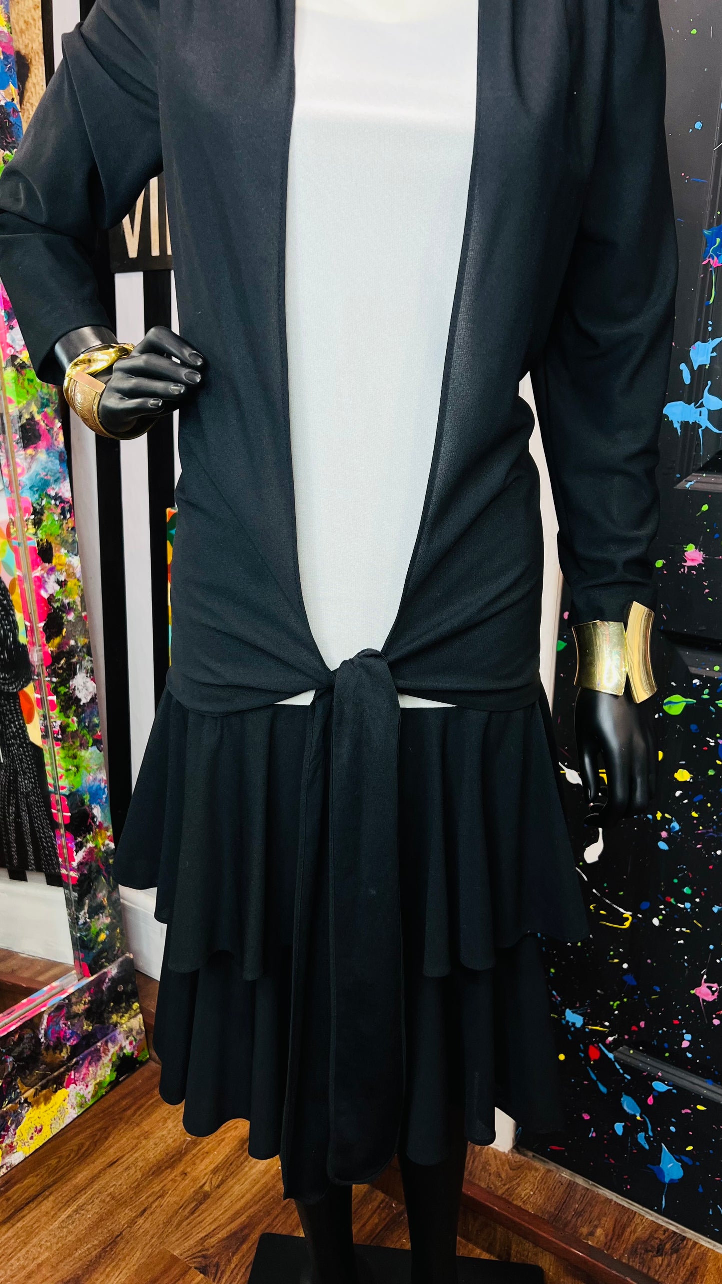 Vintage Layered Black & White Dress (12)