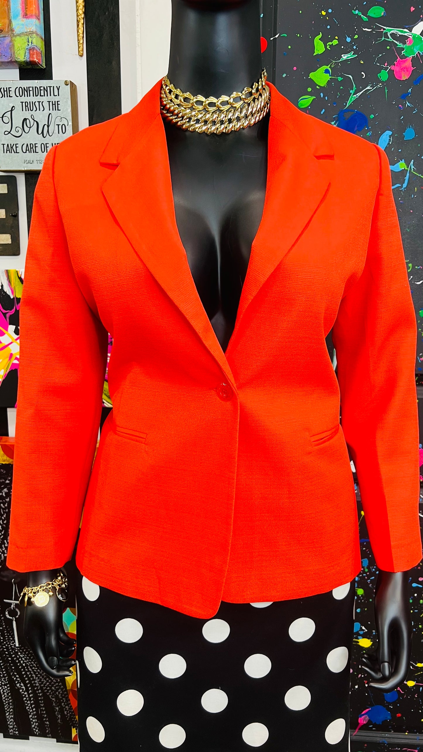 Vintage ‘Vicki’ Coral Orange Blazer (18P)